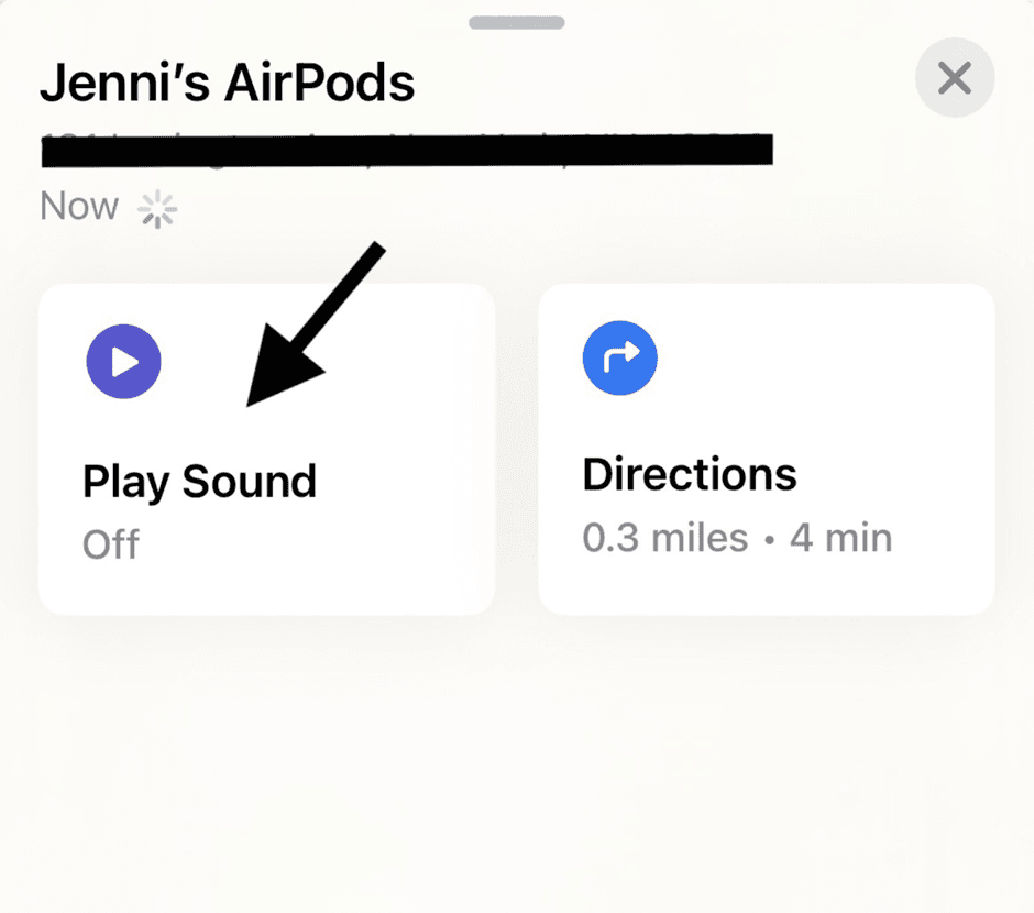 Find My app Play Sound option